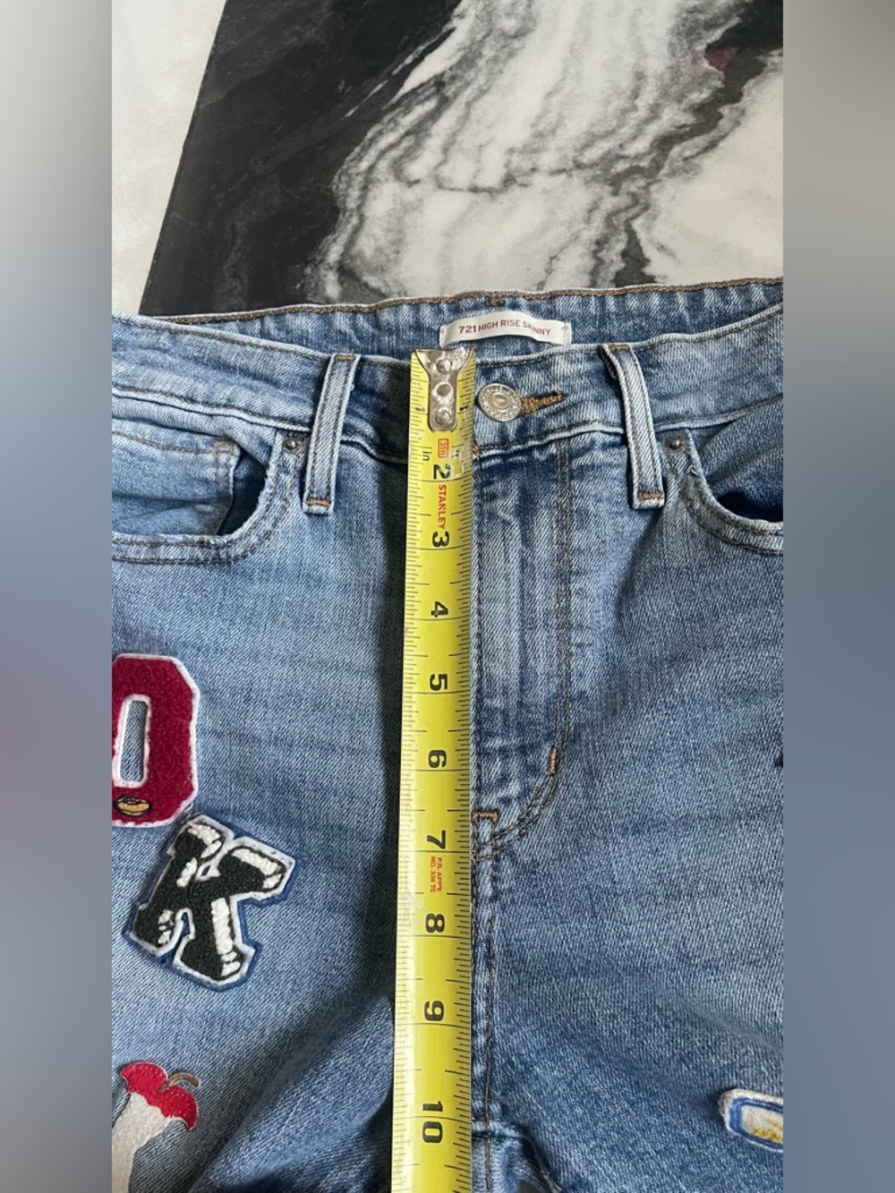 Levi's Light Blue Skinny Jeans with Colorful Patchwork - Picture 6 of 8
